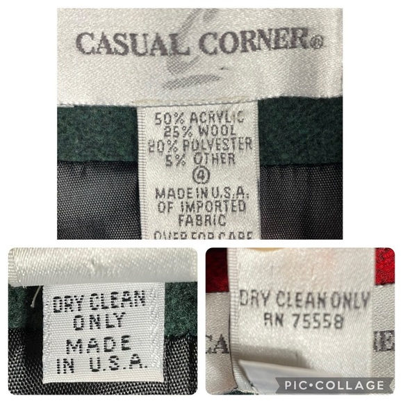 Vtg 90s Casual Corner Southwestern Aztec Striped Wool Blend Jacket Peacoat Sz 4 - Picture 4 of 15